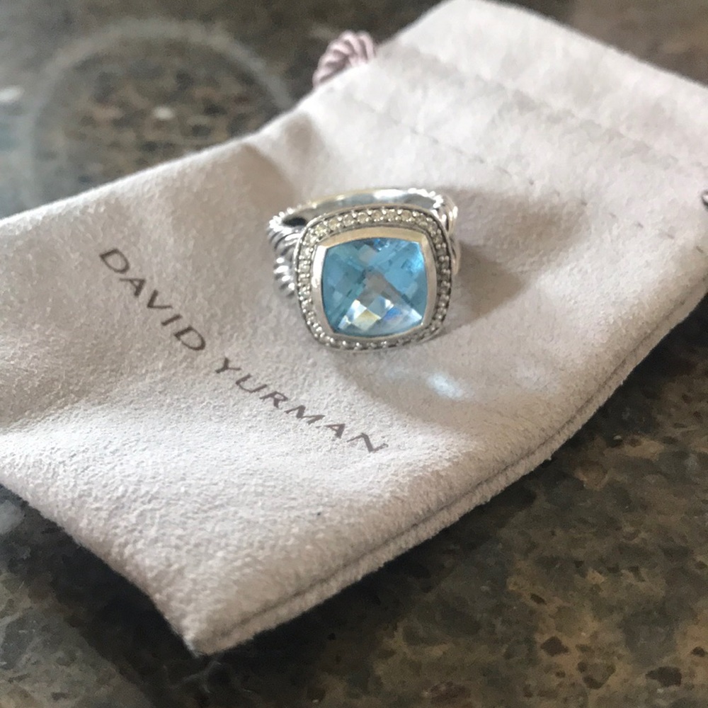David Yurman blue topaz ring size 6